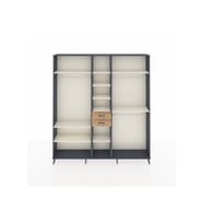 Arges Dolap 10 Raflı 2 Çekmeceli 3 Askılı 220x30x243 Antrasit-Aytaşı/Çam