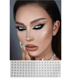 Yüz Taşı Kristal - Burun, Vücut Taşı, Tattoo Makyaj Taşı, Yapışkanlı, 12 Adet