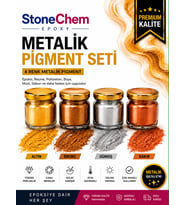 StoneChem Metalik Pigment Seti Altın Bronz Gümüş Bakır Epoksi, Reçine, Mum, Sabun ve Boya İçin