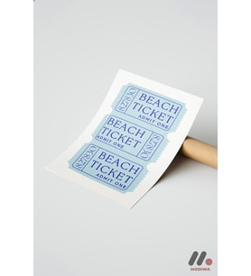 Beach Ticket Retro Poster, Çerçevesiz Yüksek Kalite Duvar Afişi - Huzurlu Ev