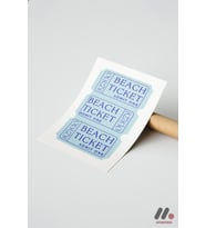 Beach Ticket Retro Poster, Çerçevesiz Yüksek Kalite Duvar Afişi - Huzurlu Ev