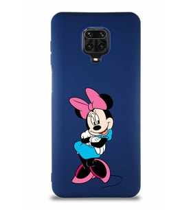 Xiaomi Redmi Note 9 Pro Soft Premier Kapak Minnie Mouse-D Tasarımlı Silikon Kılıf - Lacivert (Şeffaf)
