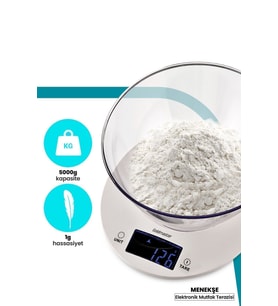 Goldmaster Menekşe GM-7124T Geniş Led Ekranlı Dokunmatik Dijital Hassas 1gr-5kg Mutfak Tartısı Teraz