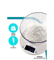 Goldmaster Menekşe GM-7124T Geniş Led Ekranlı Dokunmatik Dijital Hassas 1gr-5kg Mutfak Tartısı Teraz (Beyaz)