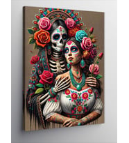 Kanvas Tablo Renkli La Catrina Figürü