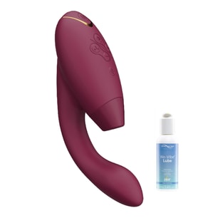 Womanizer Duo 2 Bordeaux Air klitoral Stimülatör ve Güçlü G-Spot Vibratörü+Jel