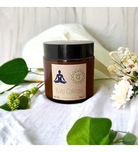 Kalp Çakra İçin Doğal Aroma Terapi Mumu