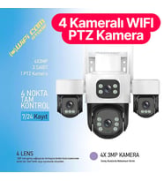 4 Kameralı Wifi Güvenlik Kamerası (Siyah Beyaz)