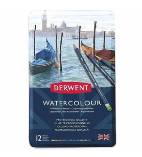 DERWENT WATERCOLOUR - SULUBOYA KALEMİ 12 RENK TENEKE KUTU