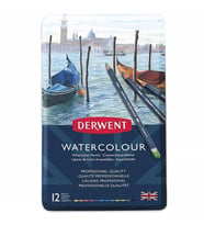 DERWENT WATERCOLOUR - SULUBOYA KALEMİ 12 RENK TENEKE KUTU