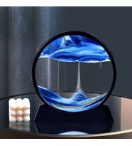  3D Cam Hareketli Mavi Renk Kum Sanatı 