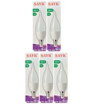 (5 Adet) Şavk 5,5W (37W) Beyaz Işık (6500K) E14 Duylu (İnce Duy) Led Kıvrık Ampul
