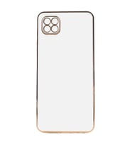 Xiaomi Redmi 9C Kılıf Zore Bark Kenarları Altın Renk Kılıf (Beyaz)