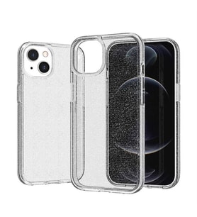 Coverzone iPhone 14 ile uyumlu Parlayan Simli ?effaf Z-Redos Kapak PC Materyal Y�kseltilmi? Kamera �er�evesi Sararma yapmayan ?phone 14 i�in K?l?f