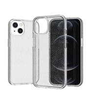 Coverzone iPhone 14 ile uyumlu Parlayan Simli ?effaf Z-Redos Kapak PC Materyal Y�kseltilmi? Kamera �er�evesi Sararma yapmayan ?phone 14 i�in K?l?f