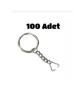 100lü Anahtarlık Halkası Zincirli Üçgen Aparatlı
