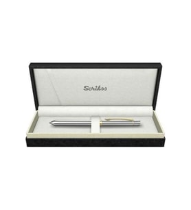 Scrikss Fonksiyonlu Kalem Gold Krom Tükenmez + Versatil Multifonksiyon Kalem