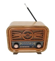 Radyo Retro Açık Ahşap Bluetooth Hoparlör TF Kart Şarjlı Led N0A1 (Standart)