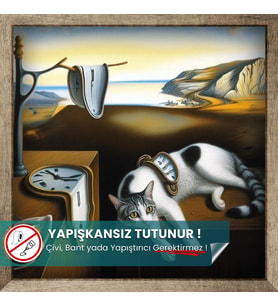Belleğin Azmi, Salvador Dali Kedi Posteri, Yüksek Çözünürlüklü Akıllı Kağıt Poster, Eşsiz Tasarım