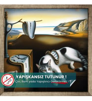 Belleğin Azmi, Salvador Dali Kedi Posteri, Yüksek Çözünürlüklü Akıllı Kağıt Poster, Eşsiz Tasarım