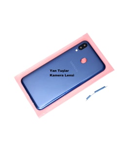 Samsung Galaxy M20 Kasa Arka Pil Batarya Kapağı MAVİ