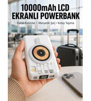 LCD Göstergeli Manyetik Powerbank Type C USB Girişli Yeni Nesil
