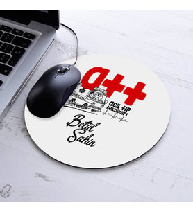 İsimli Acil Tıp Teknikeri Temalı Yuvarlak Mousepad
