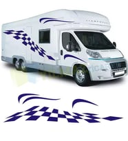 Karavan Çekme Dama Yan Şerit Oto Sticker Çıkartma Modifiye Etiket Yapıştırma Sağ Sol Takım