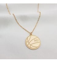 24 Ayar Altın Kaplama Basketbol Topu 925 Ayar Gümüş Kolye
