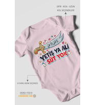 Yetiş ya ali! Süt yok. Kısa Kollu Bebek Body %100 Pamuk
