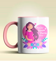 Kişiye Özel Anneler Günün Kutlu Olsun Tasarımlı Pembe Kupa Bardak (Pembe)
