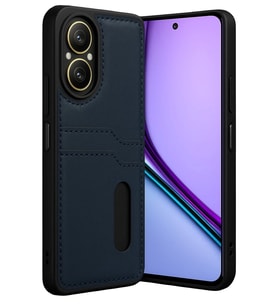 Realme 12 Lite Kılıf Sara Kartvizitli Deri Kılıf - Lacivert