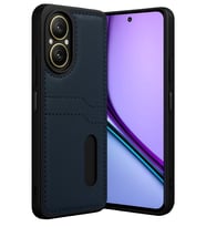 Realme 12 Lite Kılıf Sara Kartvizitli Deri Kılıf - Lacivert