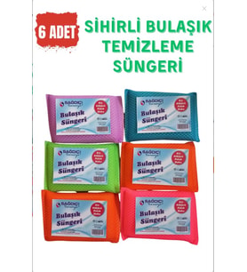 Sağdıç Saraciye 6 Adet Petek Dokulu Oluklu Bulaşık Süngeri Sihirli Pratik Sünger sgdc001sss