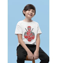 Tasarım Dedapool Baskılı Unisex Film Kahramanı Çocuk Tişört (1-12 Yaş)