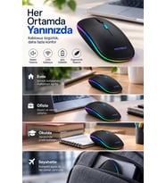 8 10 Metre Menzilli Şarj Edilebilir Kablosuz Mouse