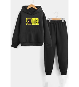 Çocuk Shimmer Baskılı Eşofman Takımı (Siyah)