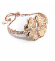 Gümüş 4 kalpli yonca model isimli bileklik (Sarı)