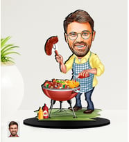 Kişiye Özel Aşçı   Karikatürlü  Mdf Biblo (Çok Renkli)