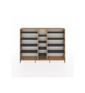 Arges Dolap 11 Raflı  220x30x163 Çam-Çam/Antrasit