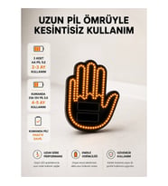 Mey İthalat® Pilli Led Işık Araç Camı İçin Uzaktan Kumandalı El Simgesi