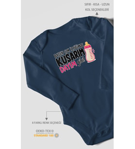 Dayıya Özel Uzun Kollu Bebek Body %100 Pamuk