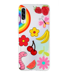 PrintiFy Samsung Galaxy A30s ile Uyumlu 1mm Slim Fit Water Color 5 Baskılı Şeffaf  Kılıf