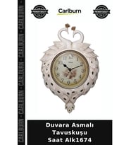 Özel Üretim Dekoratif Salon Duvar Saati Hediye Tasarım Duvara Asmalı Tavuskuşu Saat Alk1674