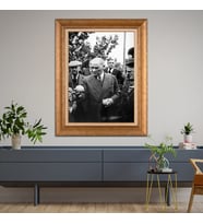 Altın Varaklı Çerçeveli Paspartulu Atatürk Tablo DC0562 (Gold)