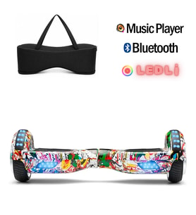 CityMate Elektrikli Kaykay Full Ledli Hoverboard Bluetooth Hoparlörlü 6.5 Inch Çanta Hediyeli D19