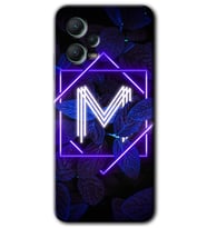 Redmi Note 12 5G Kılıf HD Desen Baskılı Kılıf - Dark Neon Yaprak M Harfi