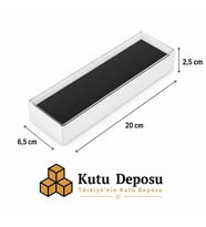 6,5x20x2,5 cm Asetat Kapaklı Tespih ve Takı Kutusu-Beyaz (DEMONTE) (50 ADET)