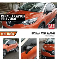 Renault Captur Uyumlu (2013-2020) Yarasa Ayna Kapağı (Piano Black)
