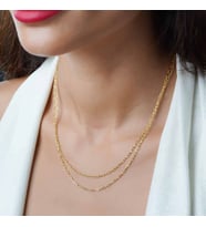 925 ayar papatya silver çift zincir kolye<rose,gold,rodaj>